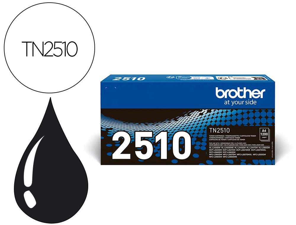 TONER LASER BROTHER TN2510 1200P COLORIS NOIR