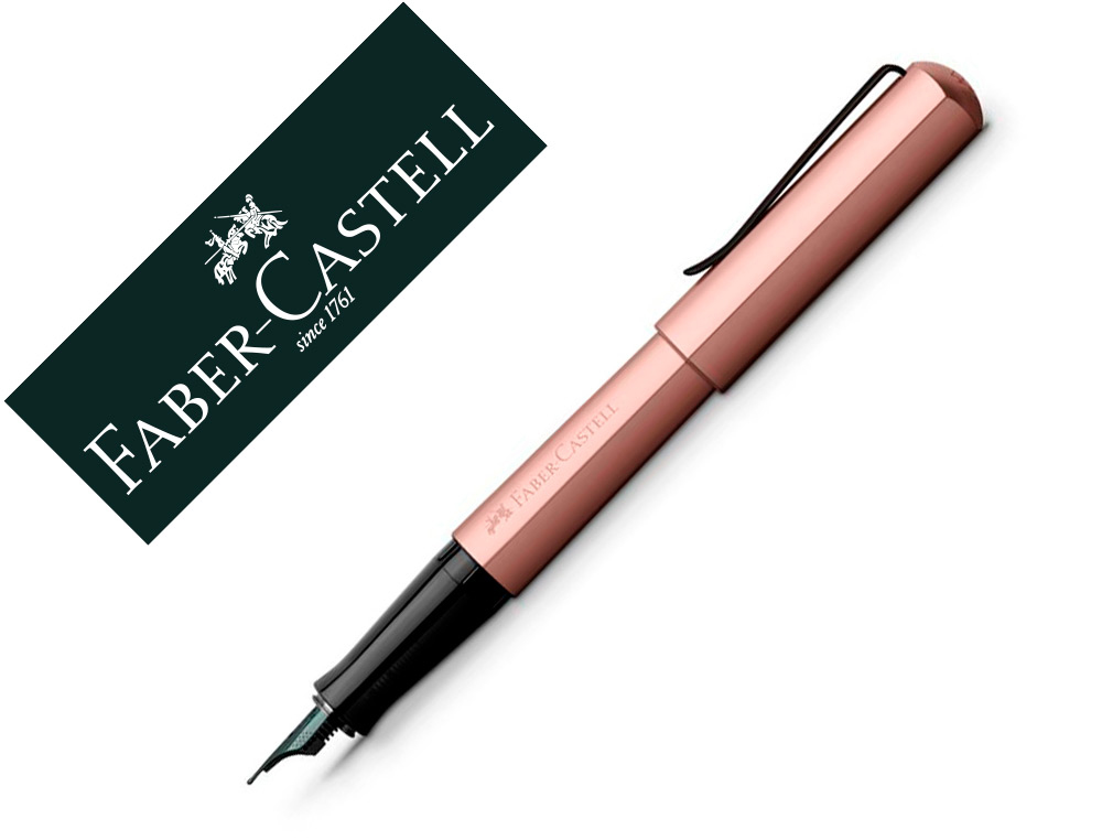 STYLO-PLUME FABER CASTELL HEXO POINTE MOYENNE EN ACIER  INOXIDABLE BRONZE