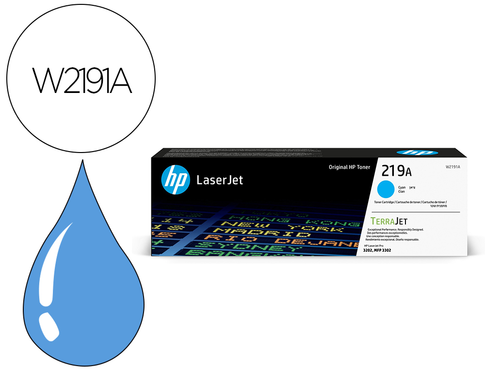 TONER HP ORIGINAL W2190A 219A 1200P COLORIS CYAN