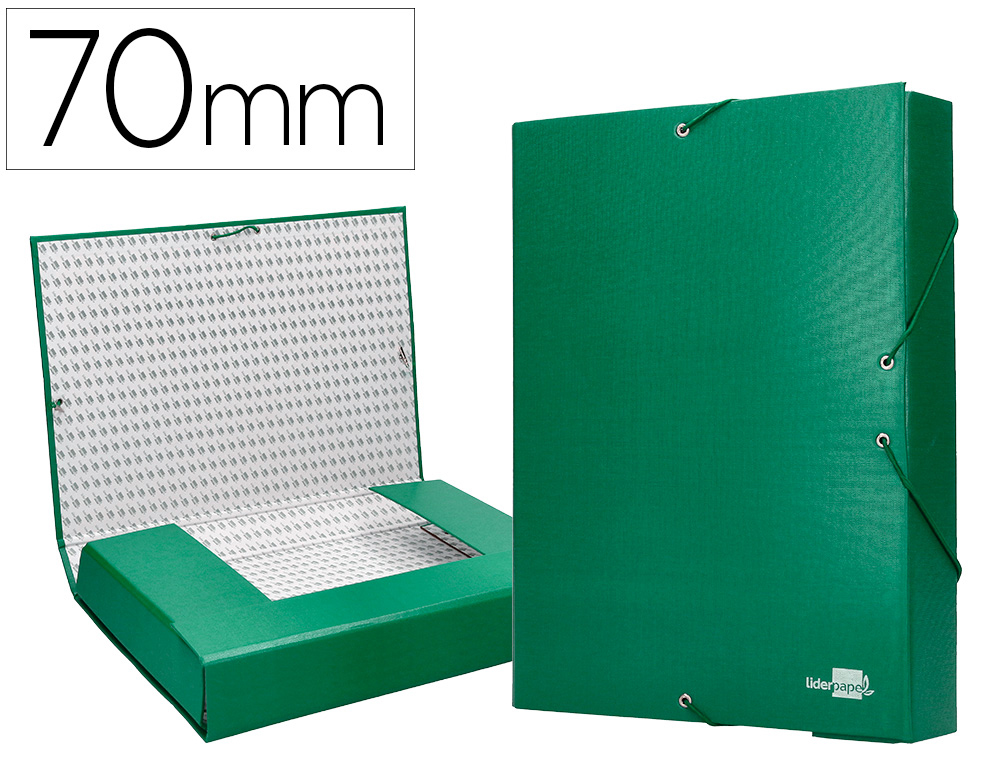 BOTE CLASSEMENT CARTON LIDERPAPEL 1,9MM PROJETS PAPER COAT 250X350MM DOCUMENTS A4+ DOS 70MM COLORIS VERT