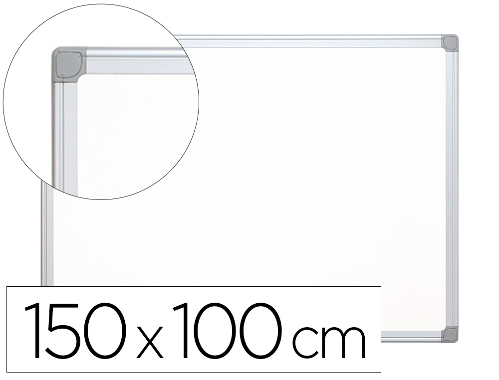 TABLEAU Q-CONNECT LAQU MAGNTIQUE CADRE ALUMINIUM IDAL COLLGES BUREAUX INCLUS ACCESSOIRES FIXATION MUR 150X100CM