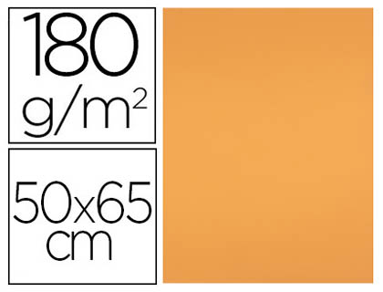PAPIER CARTONNE LIDERPAPEL 50X65CM 180GR COLORIS         NECTARINE