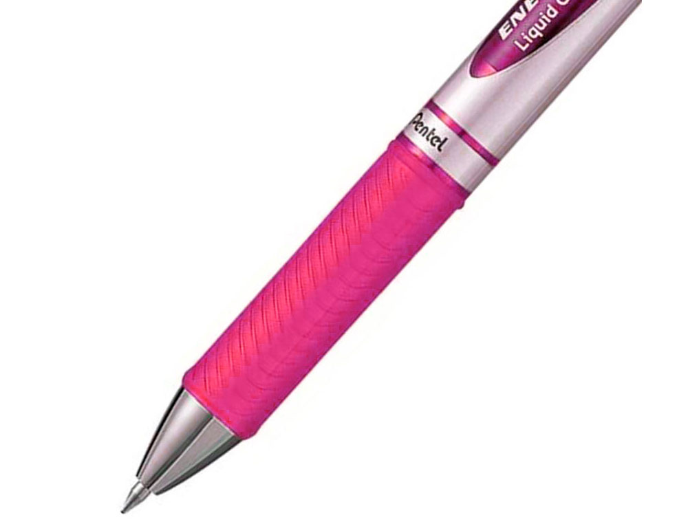 ROLLER PENTEL ENERGEL RETRACTABLE RECHARGEABLE POINTE METAL FINE 0,7MM CLIP METAL COLORIS ROSE