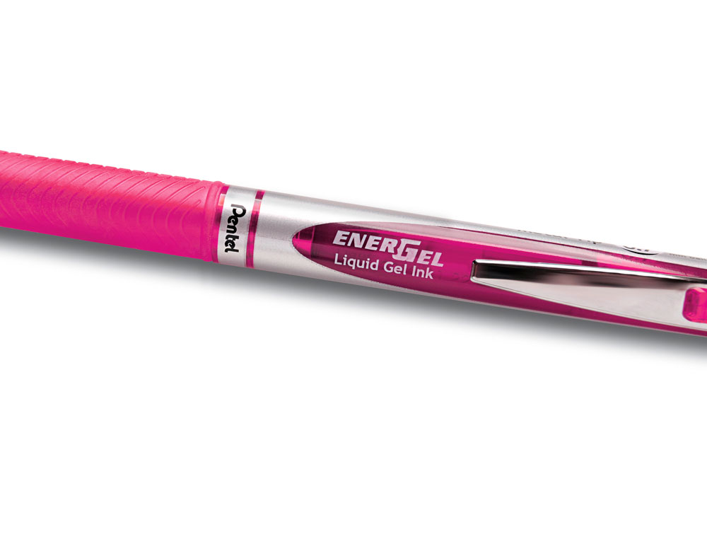 ROLLER PENTEL ENERGEL RETRACTABLE RECHARGEABLE POINTE METAL FINE 0,7MM CLIP METAL COLORIS ROSE