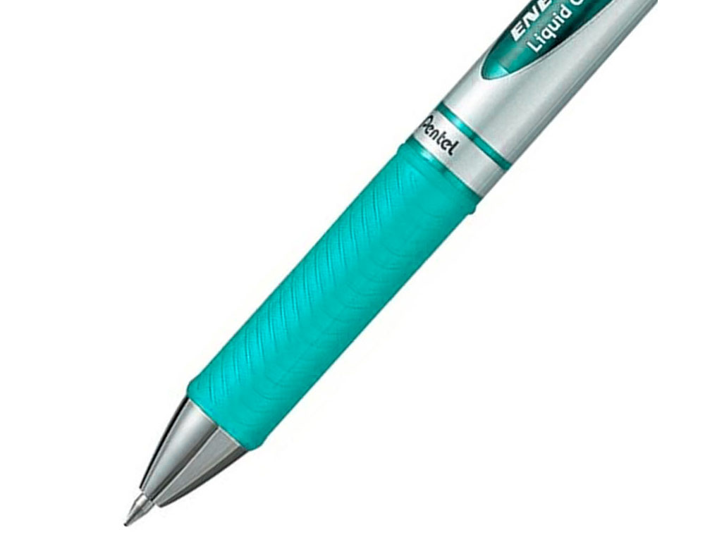 ROLLER PENTEL ENERGEL RETRACTABLE RECHARGEABLE      POINTE METAL FINE 0,7MM CLIP  METAL COLORIS TURQUOISE
