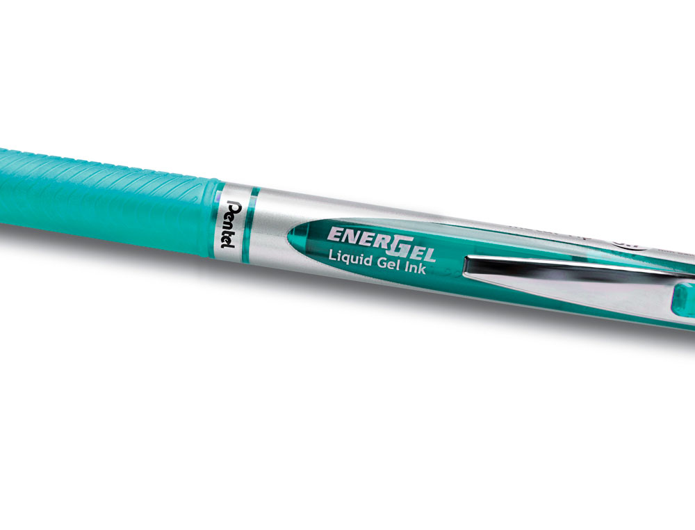 ROLLER PENTEL ENERGEL RETRACTABLE RECHARGEABLE      POINTE METAL FINE 0,7MM CLIP  METAL COLORIS TURQUOISE