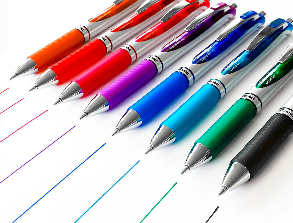 ROLLER PENTEL ENERGEL RETRACTABLE RECHARGEABLE      POINTE METAL FINE 0,7MM CLIP  METAL COLORIS TURQUOISE