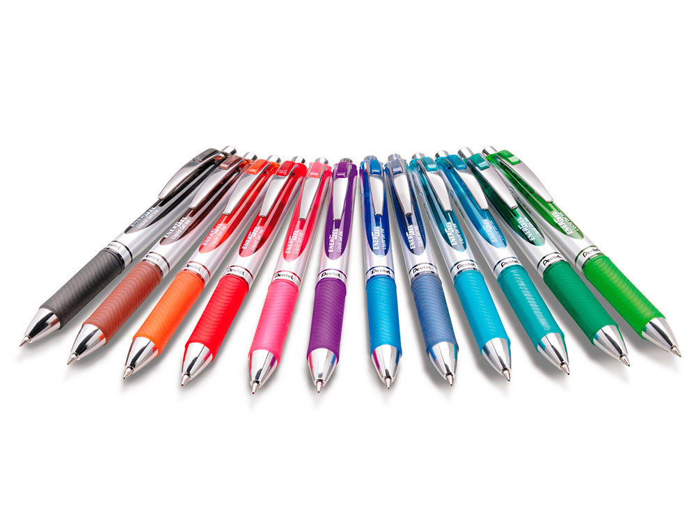 ROLLER PENTEL ENERGEL RETRACTABLE RECHARGEABLE      POINTE METAL FINE 0,7MM CLIP  METAL COLORIS TURQUOISE
