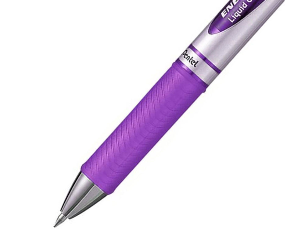 ROLLER PENTEL ENERGEL RETRACTABLE RECHARGEABLE POINTE METAL FINE 0,7MM CLIP METAL COLORIS VIOLET