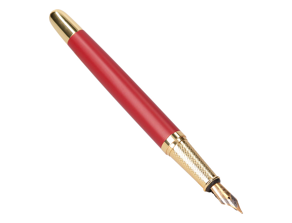 STYLO-PLUME BELIUS SOIREE ALUMINIUM DETAILS ET ATTRIBUTS OR ENCRE BLEUE COLORIS BORDEAUX DANS COFFRET CADEAU