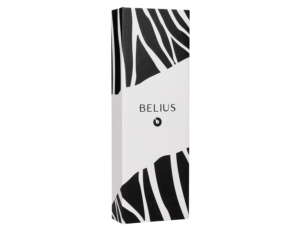 ROLLER BELIUS B&W ALUMINIUM ATTRIBUTS OR ENCRE NOIRE COLORIS BLANC ZEBRURES NOIRES DANS COFFRET CADEAU