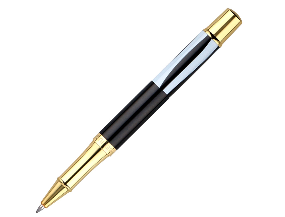 ROLLER BELIUS B&W ALUMINIUM ATTRIBUTS OR ENCRE NOIRE COLORIS BLANC ZEBRURES NOIRES DANS COFFRET CADEAU