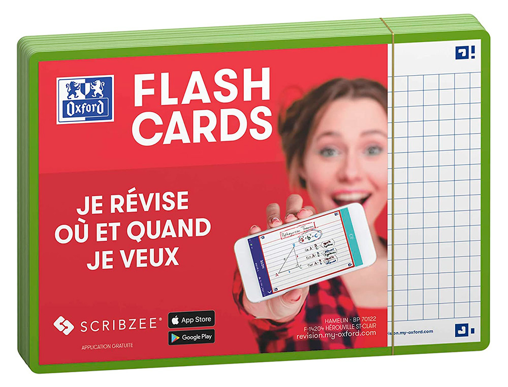 FICHES BRISTOL OXFORD REVISION 2.0 A6 NON PERFOREE  32  FICHES /FILM Q5X5 CADRE   VERT