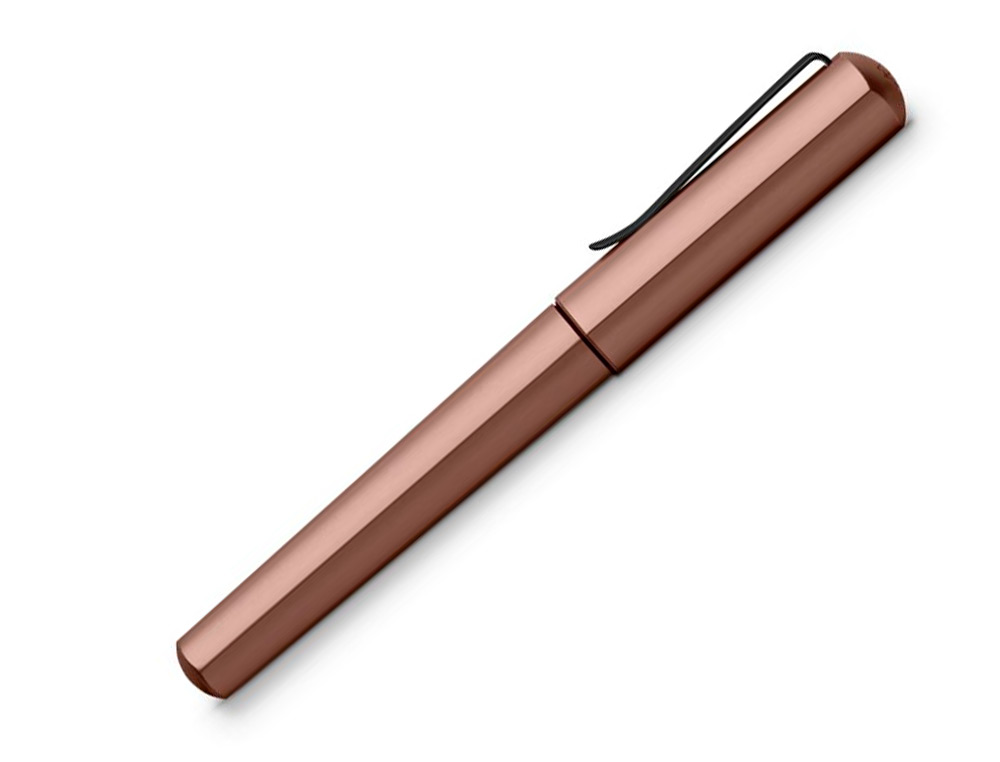 STYLO-PLUME FABER CASTELL HEXO POINTE MOYENNE EN ACIER INOXIDABLE BRONZE