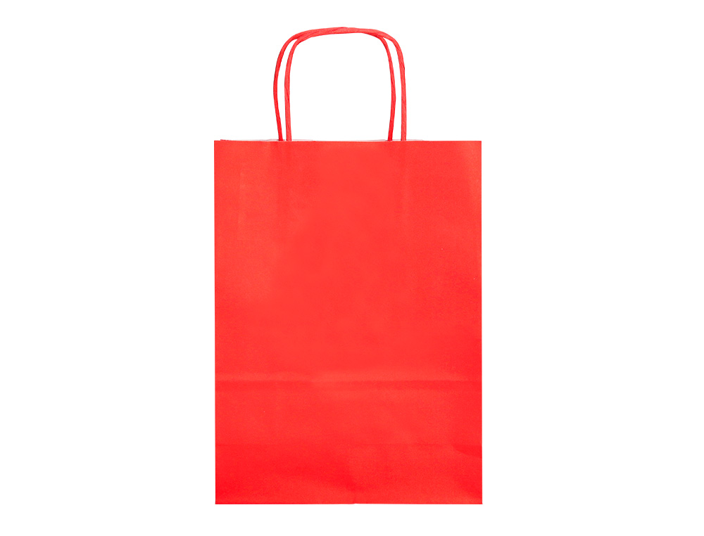 SAC PAPIER Q-CONNECT CELLULOSE S ANSE TORSADEE 240X320X10MM COLORIS ROUGE