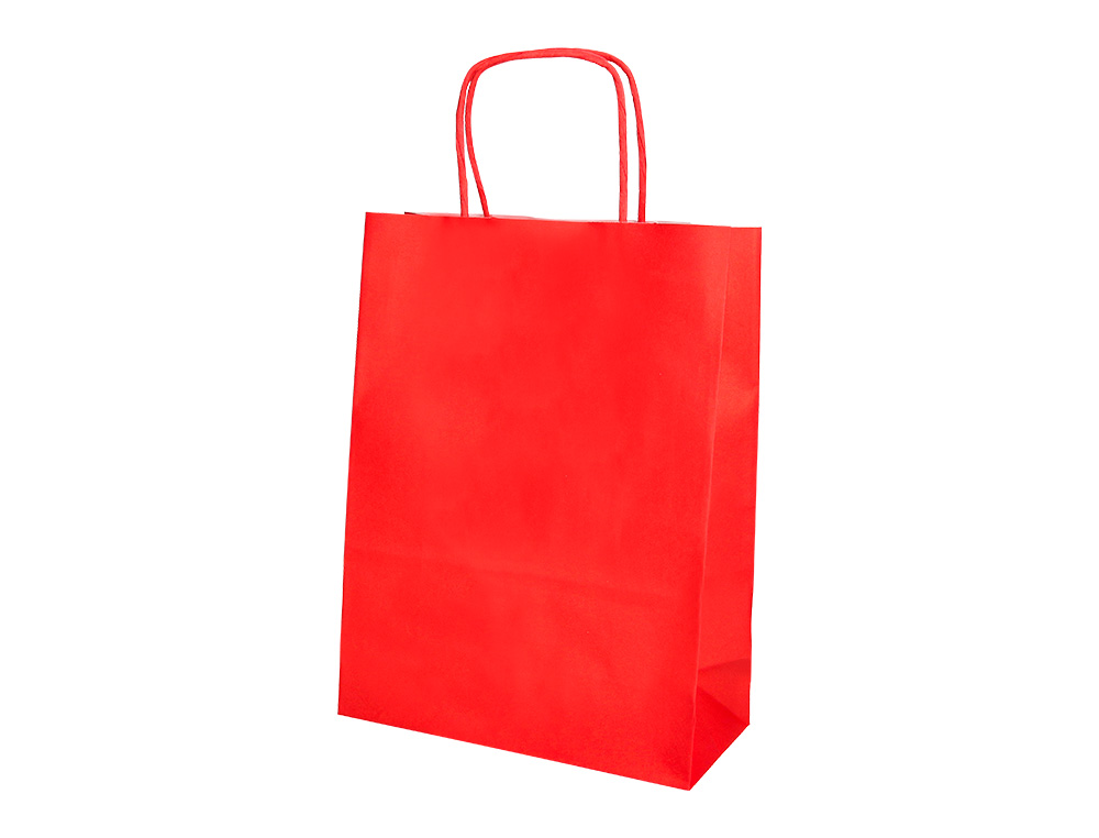 SAC PAPIER Q-CONNECT CELLULOSE S ANSE TORSADEE 240X320X10MM COLORIS ROUGE