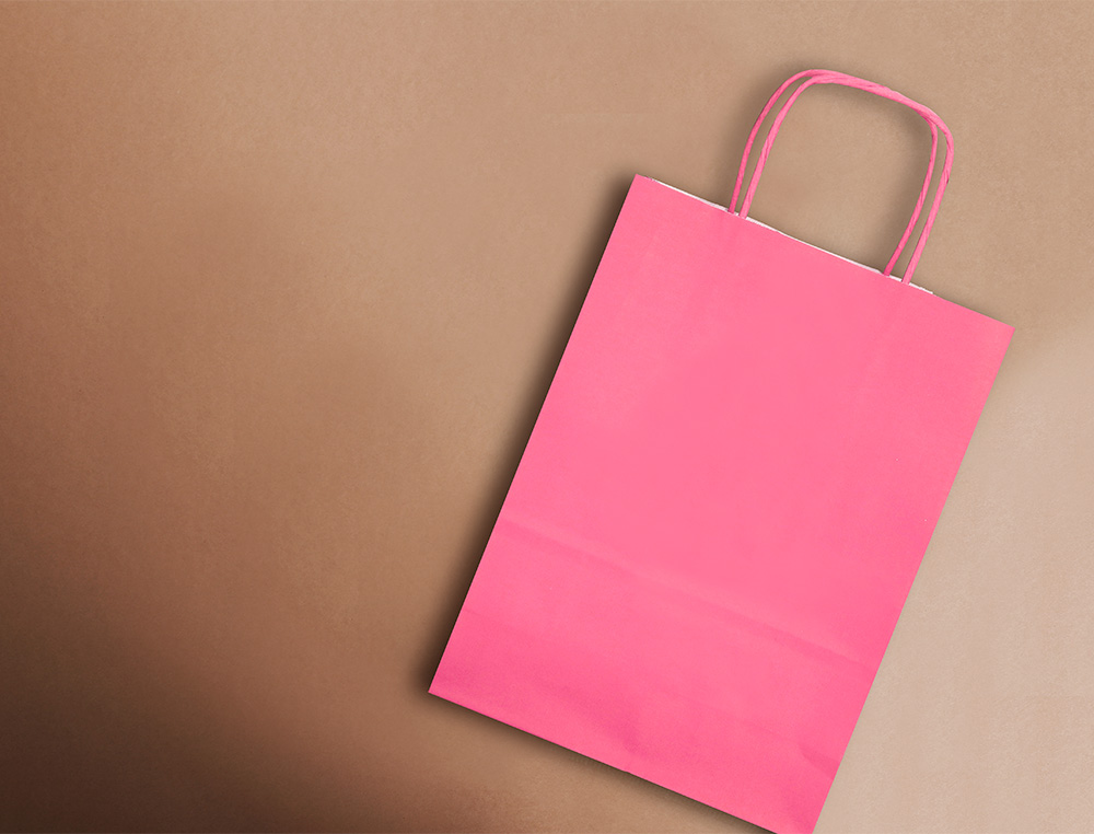 SAC PAPIER Q-CONNECT CELLULOSE M ANSE TORSADEE 270X370X12MM COLORIS ROSE