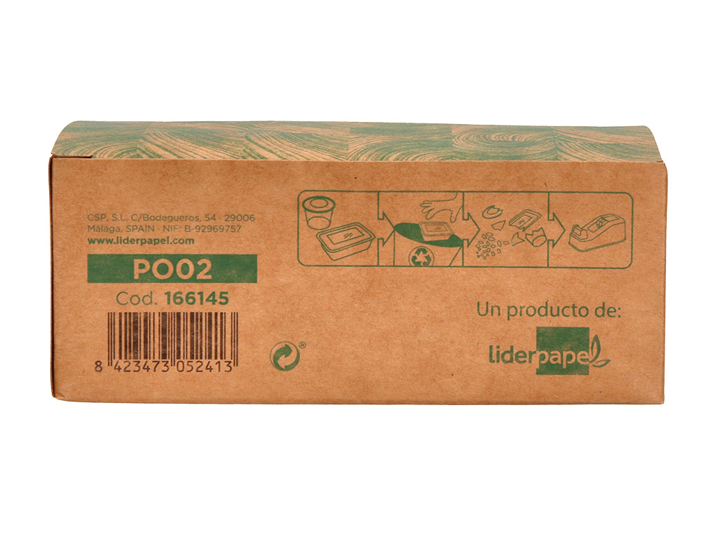 DEVIDOIR DE COMPTOIR LIDERPAPEL ECOUSE 100%        PLASTIQUE RECYCLE RUBAN       ADHESIF 19MMX33M COLORIS VERT
