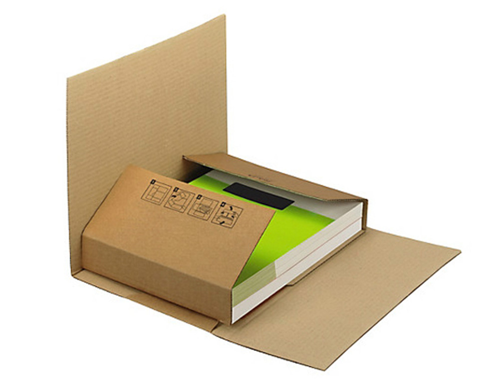 BOITE CARTON Q-CONNECT SPECIALE EMBALLAGE LIVRES CATALOGUES REVUES DOSSIERS MONTAGE FACILE CANNELURE 3MM 400X290X75MM