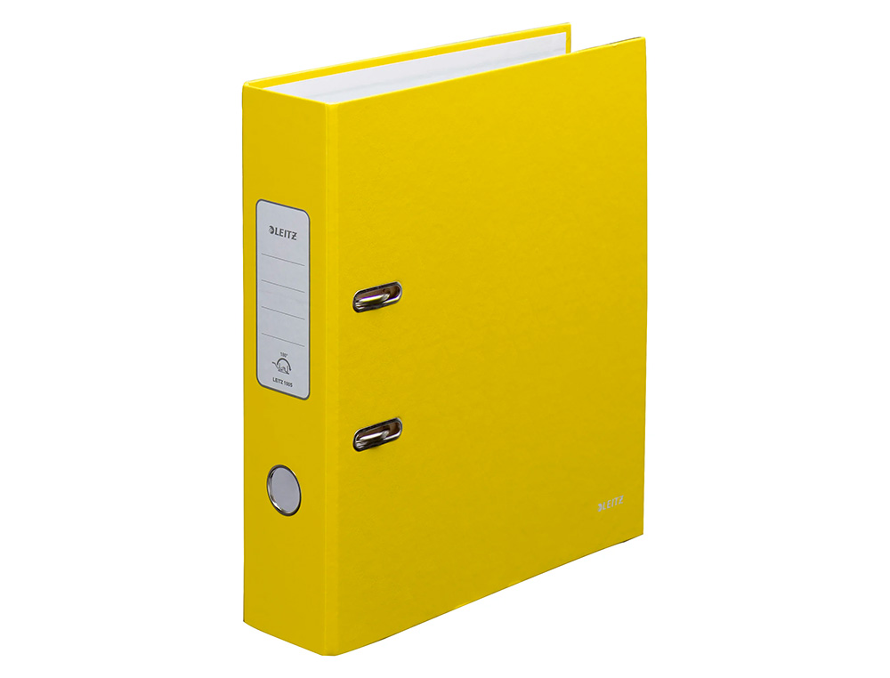 CLASSEUR LEVIER LEITZ WOW 318X285MM SURFACE PELLICULEE DOS 8CM OEILLET PREHENSION GRIFFES BLOCAGE 600F COLORIS