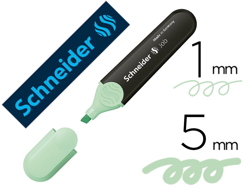 SURLIGNEUR SCHNEIDER JOB PASTEL POINTE BISEAUTEE       ECRITURE 1/5MM COLORIS MENTHE