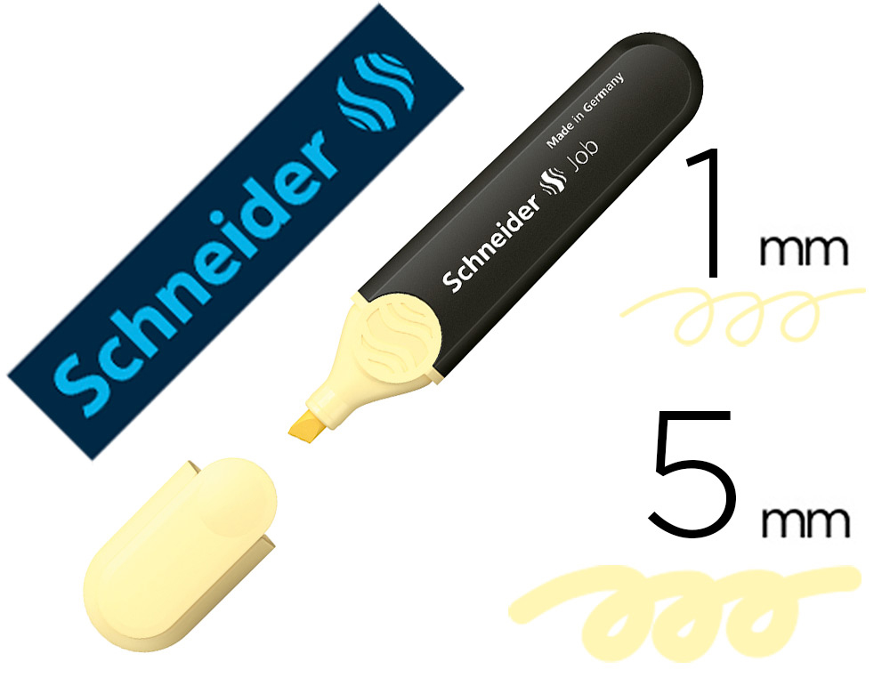 SURLIGNEUR SCHNEIDER JOB PASTEL POINTE BISEAUTEE       ECRITURE 1/5MM COLORIS        VANILLE