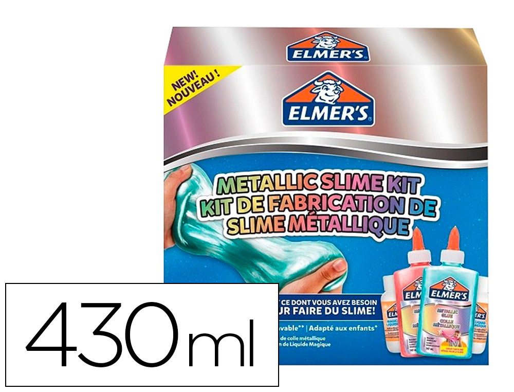 KIT POUR SLIME NACRE ELMER'S COLLE PVA NACREE/ LIQUIDE     MAGIQUE /ACTIVATEUR DE SLIME  INCLUS COLORIS BLEU ET ROSE