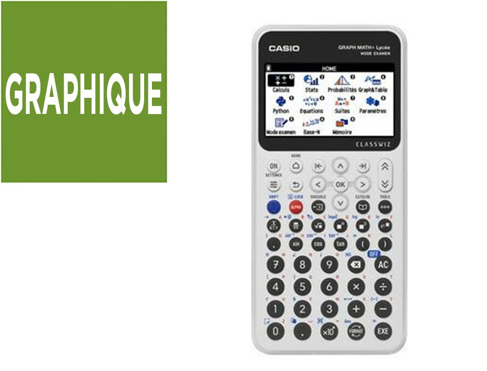 CALCULATRICE GRAPHIQUE CASIO LYCEE GRAPH MATH COLORIS      BLANC