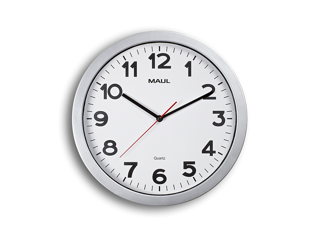 HORLOGE MURALE MAUL STEP DIAM. 35CM PILE 1.5V AA       FOURNIE COLORIS ARGENT