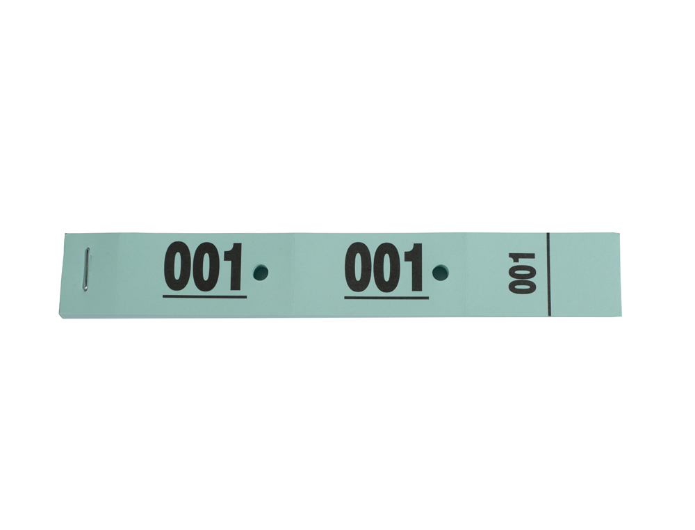 TICKET VESTIAIRE EXACOMPTA 20X3CM COLORIS VERT CARNET 50 UNITES