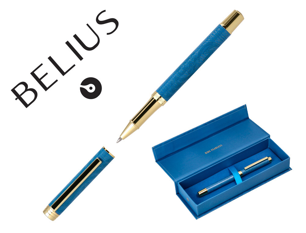 ROLLER BELIUS WILD WEST ALUMINIUM ENCRE NOIRE COLORIS BLEU MARINE DORE BOITE DESIGN
