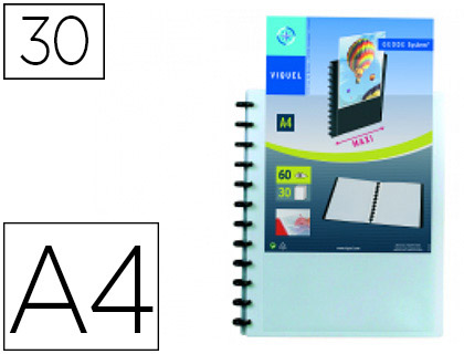 PROTGE-DOCUMENTS VIQUEL GODE PERSONNALISABLE POLYPROPYLNE BLANC SEMI-RIGIDE 5/100E 30 POCHETTES 60 VUES FORMAT A4+