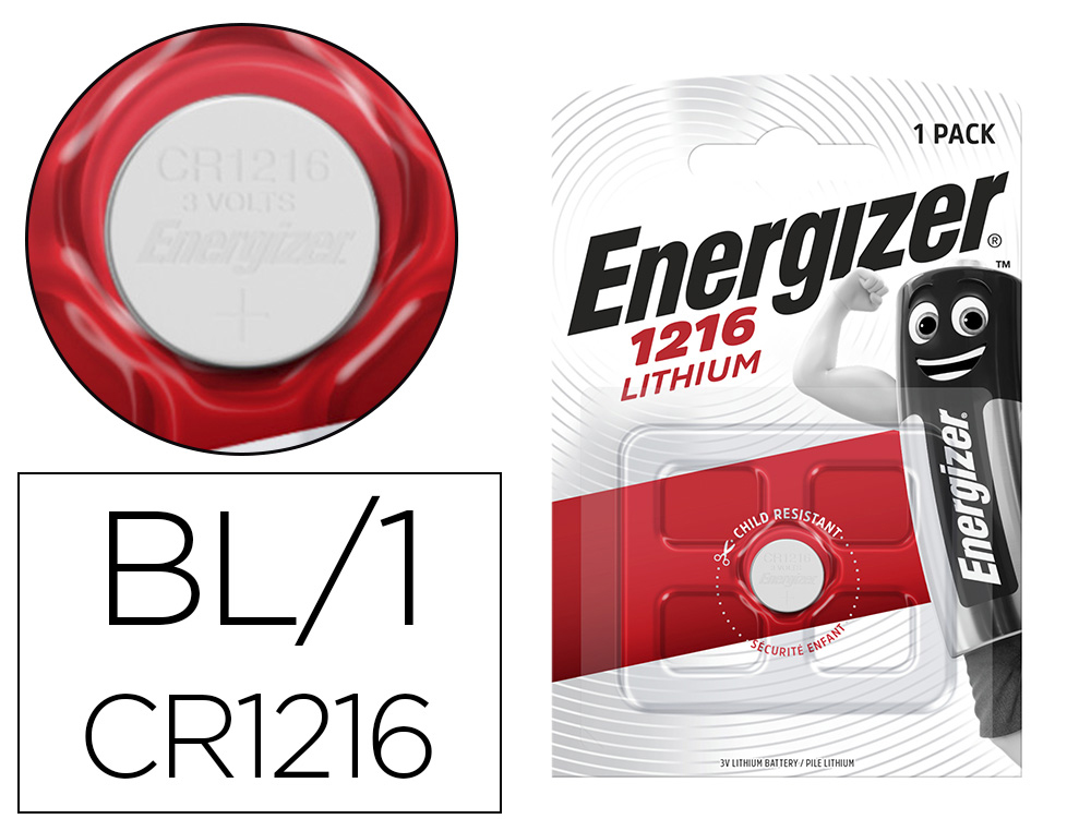 PILE ENERGIZER MINIATURE APPAREILS LECTRONIQUES I.C.E. CR1216 3V BLISTER 1 UNIT