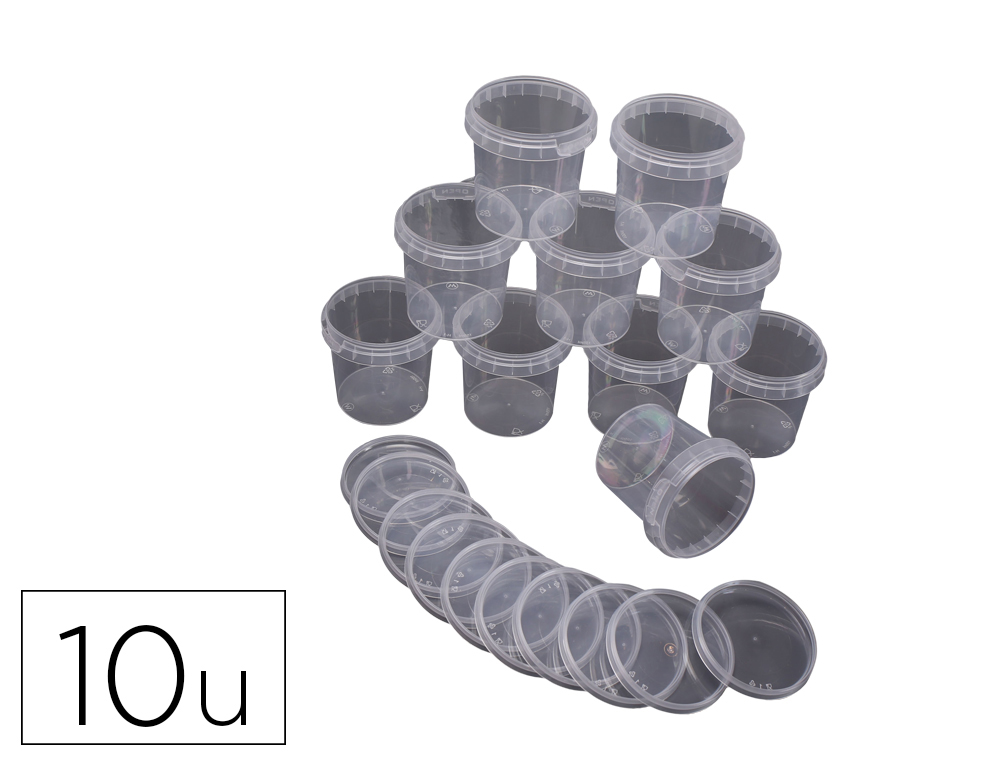 POT O'COLOR VIDE OUVERTURE TOTAL COUVERCLE A CLIPSER     150ML TRANSPARENT SACHET 10   UNITES