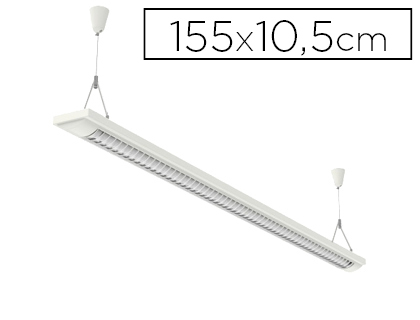 PLAFONNIER MAULLINE BASSE CONSOMMATION CLASSE A 1X58W CORDON 2.5M CORPS EN MTAL THERMOLAQU BLANC 1550MM