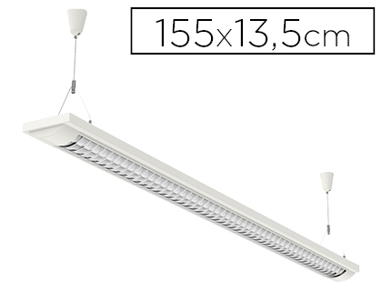 PLAFONNIER MAULLINE BASSE CONSOMMATION CLASSE A 2X58W CORDON 2.5M CORPS EN MTAL THERMOLAQU BLANC 1550MM
