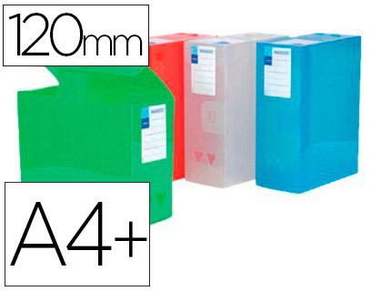 BOTE RANGEMENT VIQUEL MAXI DOC POLYPROPYLPENE 245X330MM DOS120MM 2 ANNEAUX PRHENSION 2  TIQUETTES COLORIS ASSORTIS