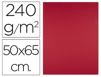 PAPIER CARTONNE LIDERPAPEL 50X65CM 240GR COLORIS ROUGE   NOEL PAQUET 25 FEUILLES