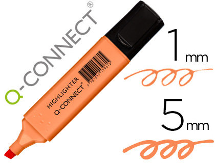 SURLIGNEUR Q-CONNECT PASTEL TRAC 2/5 MM POINTE BISEAUTE COLORIS ORANGE