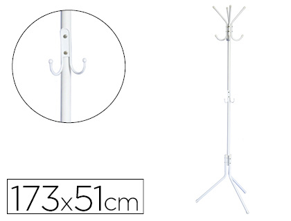 PORTE-MANTEAUX Q-CONNECT MTALLIQUE 8 PATRES HAUTEUR 173CM COLORIS BLANC