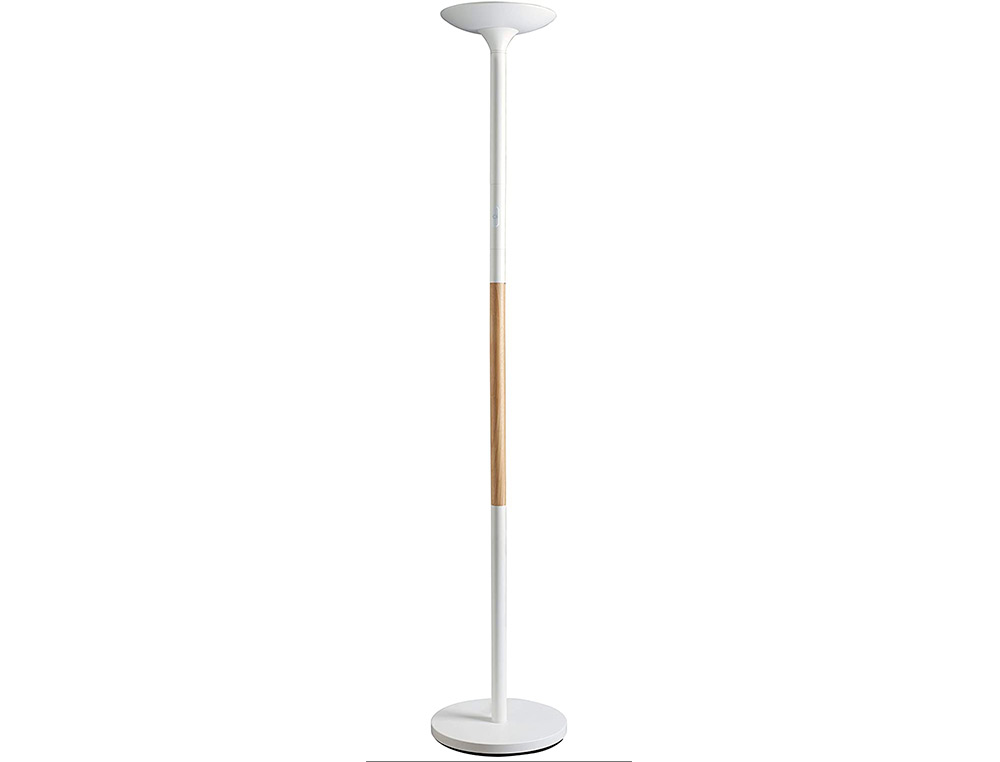 LAMPADAIRE UNILUX LED PRYSKA METAL LAQUE ET BOIS VARIATEUR 4000 LUMEN COLORIS            BLANC/HETRE