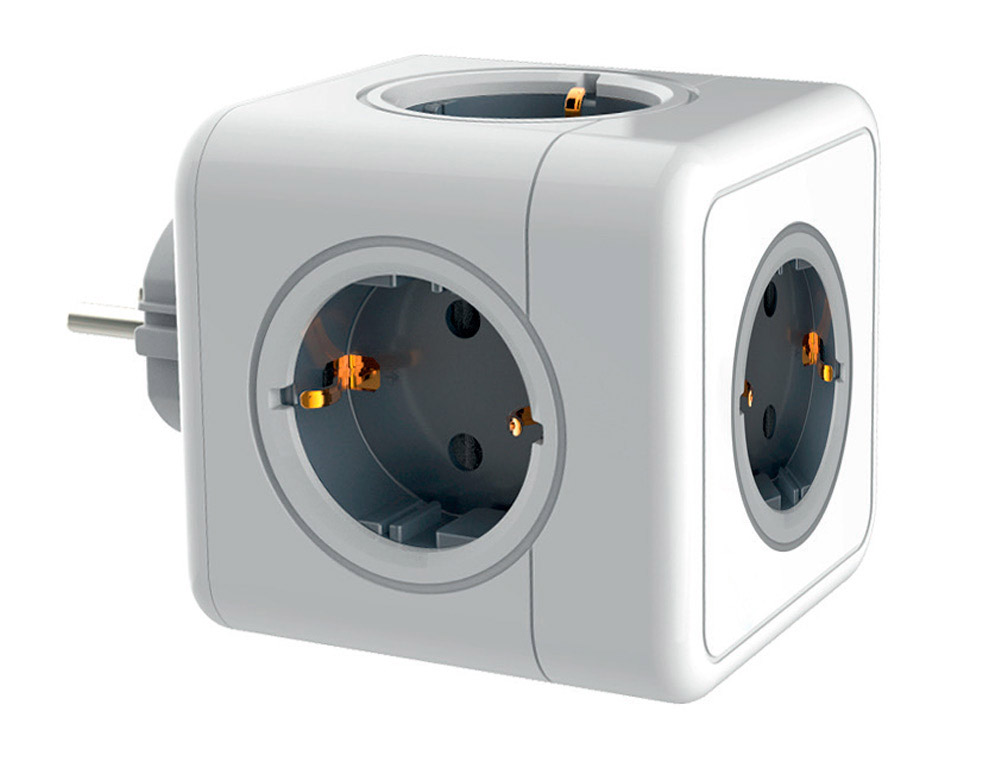 MULTIPRISE Q-CONNECT POWER CUBE 5 EN 1 CONNEXION DIRECTE PRISE MURALE 5 PRISES COURANT 75X75X112 MM