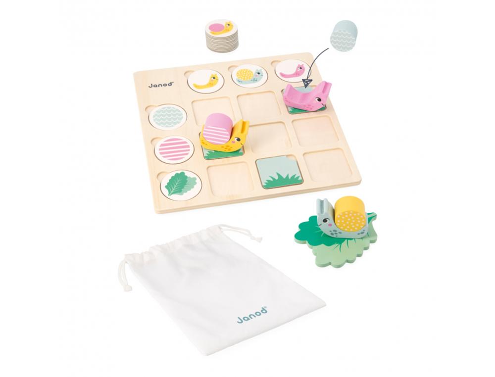 JEUX D ASSOCIATION DES FORMES ET DES COULEURS JANOD TABLEAU DOUBLE ENTREE LES ESCARGOTS   JEU EDUCATIF MATERNELLE 2