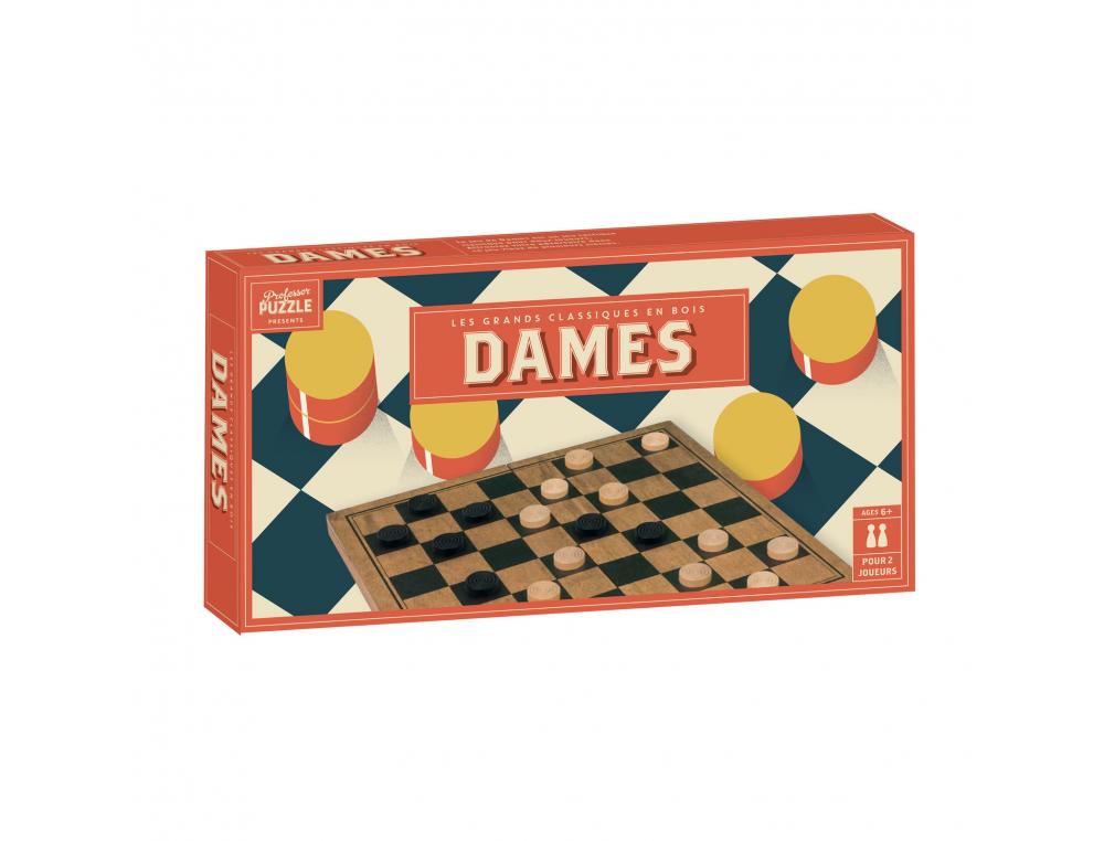 JEU DE DAMES PLIANT 30 PIECES PROFESSOR PUZZLE