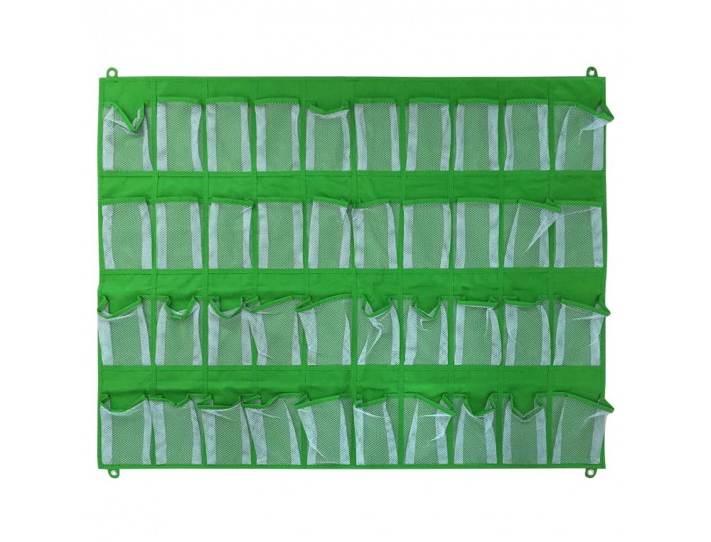 POCHETTE ACHOKA RANGEMENT MURAL FILET SYNTHETIQUE 5     OEILLETS ACCROCHE DIM         10X14.5CM LOT DE 40