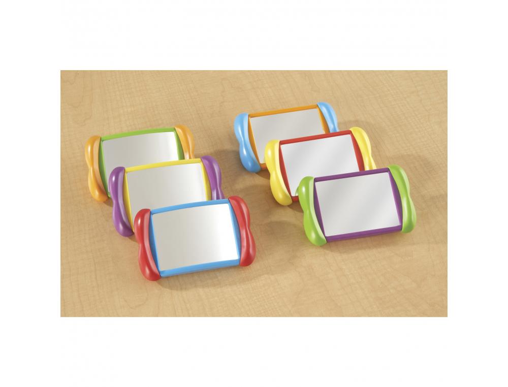 MIROIRS LEARNING RESOURCES 2EN1 1 COTE REFLET 1 COTE     VISAGE DEFORME 10X7.5 CM LOT  DE 6