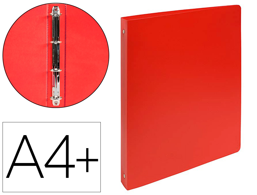 CLASSEUR EXACOMPTA OPAK 4 ANNEAUX 30MM POLYPROPYLNE MAT A4+ 32X26,8CM DOS 4CM COLORIS ROUGE