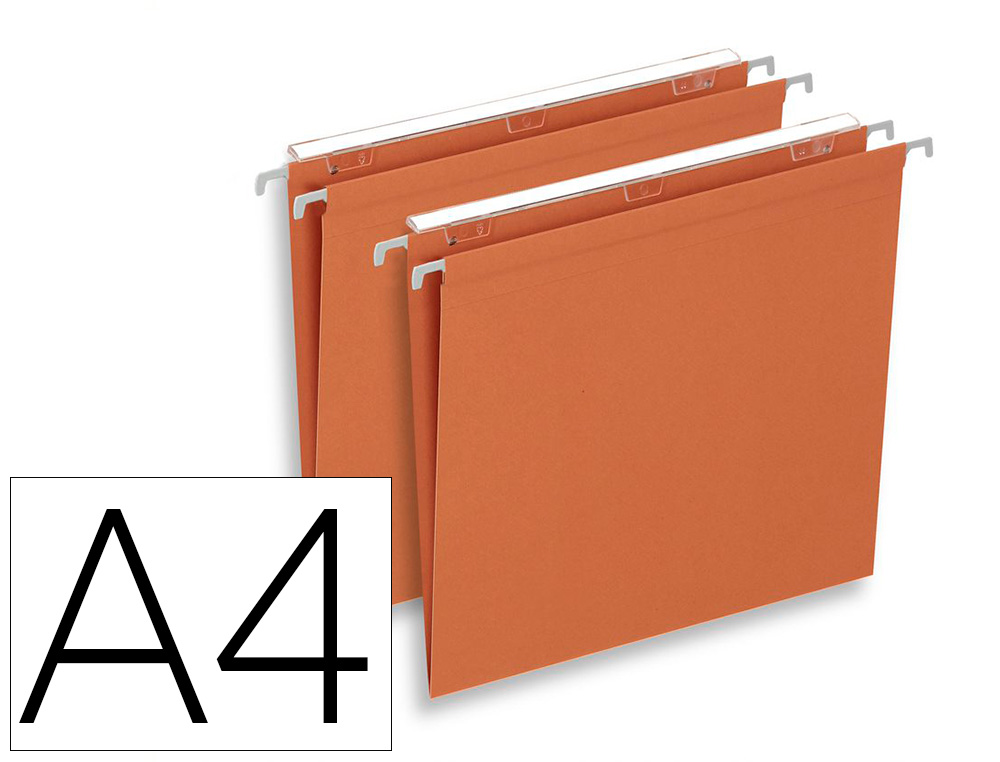 DOSSIER SUSPENDU L'OBLIQUE ECONOMIQUE KRAFT ORANGE 210G  A4 TIROIR ENTRAXE 330MM       H250MM FOND V BOITE 25 UNITES
