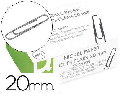 TROMBONE Q-CONNECT NICKEL BOUT ROND 20MM BOTE CARTON 100 UNITS
